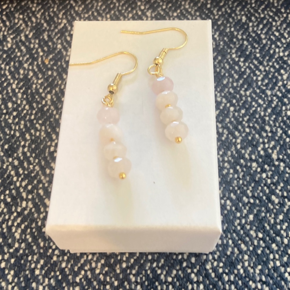Earrings Genuine Rose Quartz